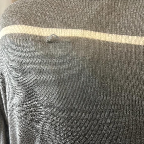 Grey and white striped Cardigan Sweater - Picture 9 of 12